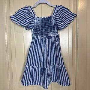 Old‎ Navy Girl’s striped tiered blue white striped dress sz XS 5 GUC